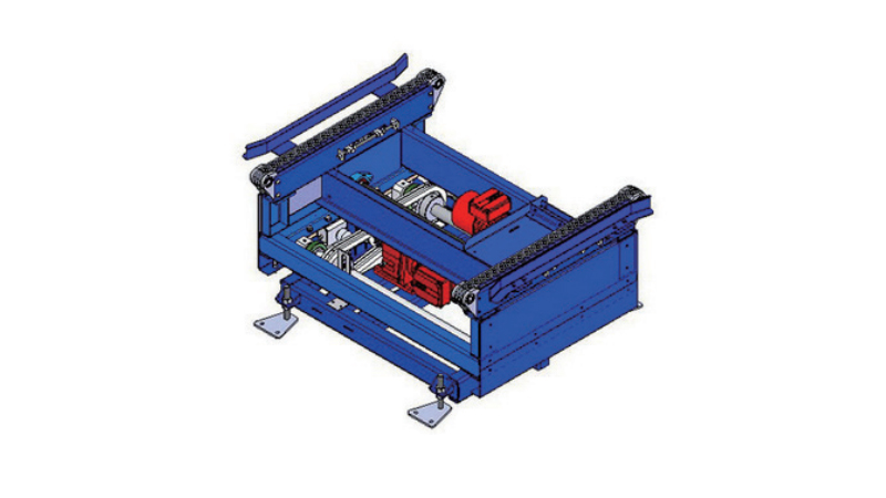 Tray chain lifting and transfer machine